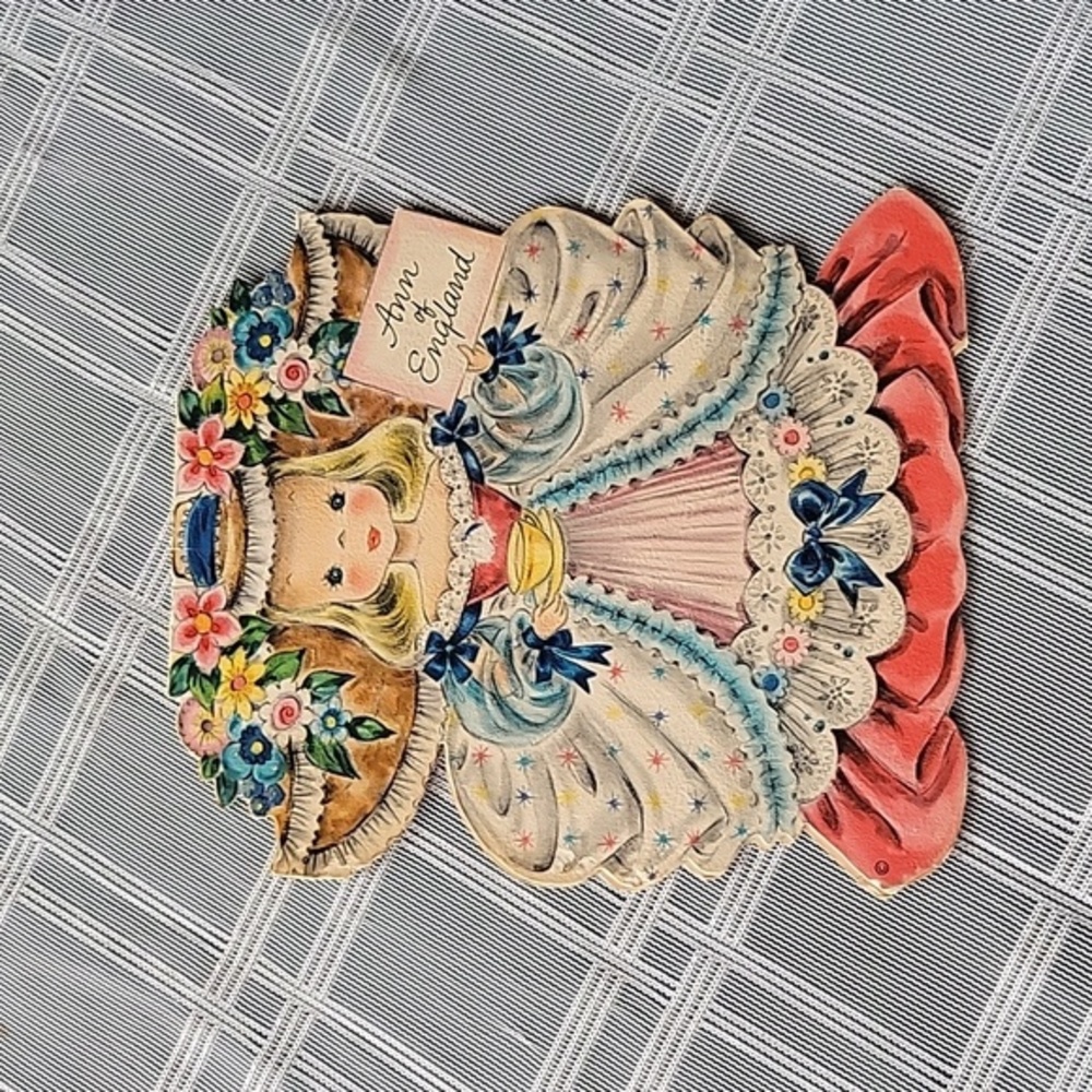 Vintage Hallmark 1948 Doll Card- Ann of England